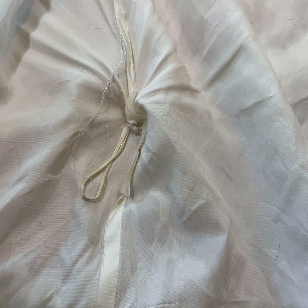 VINTAGE 1970s Wedding Dress: Full Train, Lace Trim, Pearl Embellished - Picture 14 of 17